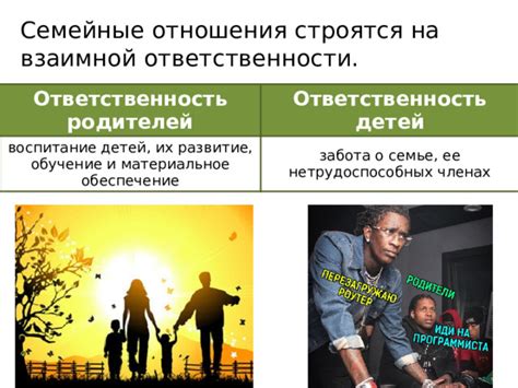 Воспитание детей и забота о семье