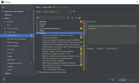 Доступные языки в PyCharm
