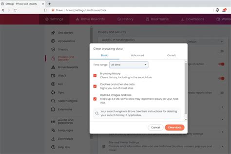Закрытие браузера Brave и безопасность данных