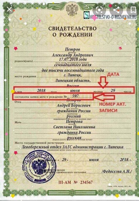 Запись акта рождения в консульстве