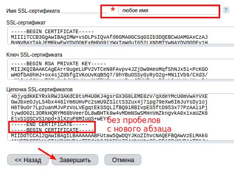 Настройка SSL-сертификата