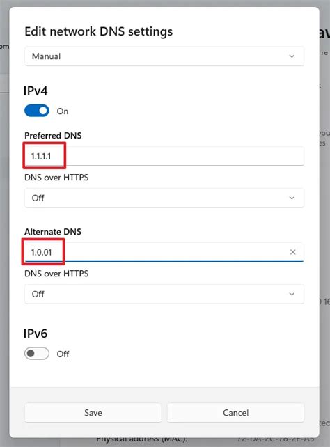 Отключение DNS через HTTPS