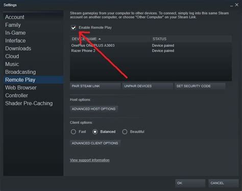 Подключение второго компьютера к Steam Remote Play