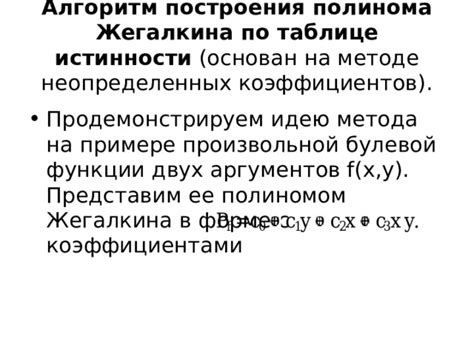 Построение полинома Жегалкина