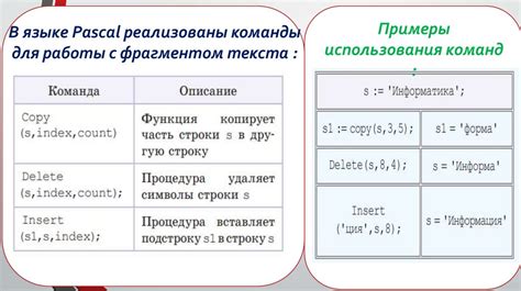 Правила использования команд