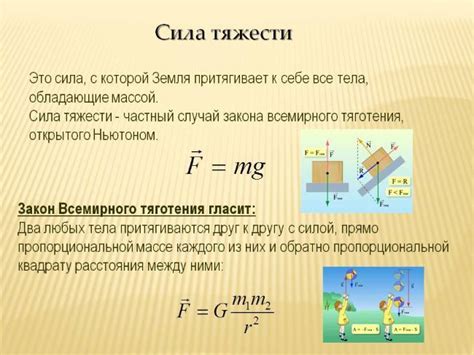Применение формулы силы тяжести в задачах физики