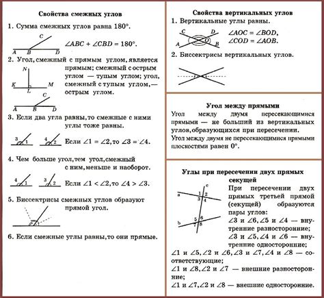 Углы и их свойства