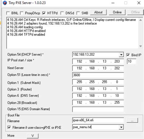 Установка и настройка PXE-сервера