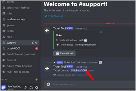 Установка ticket tool discord
