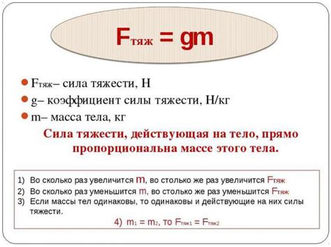 Формула силы тяжести в физике