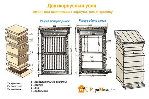 Чертежи и размеры нуклеуса для пчел