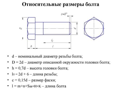 Шаг 3: Размеры и параметры болта