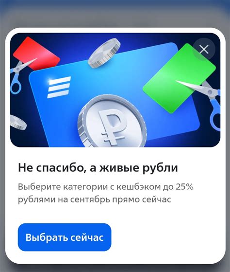 Шаг 4: Выбор категорий для получения кэшбэка
