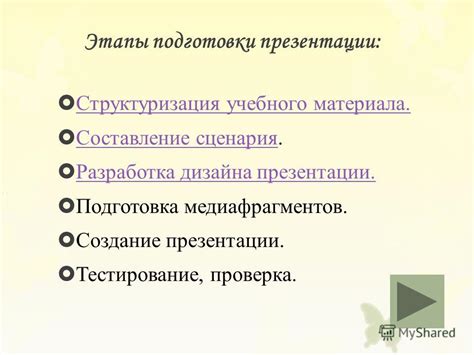 Этапы подготовки учебного материала